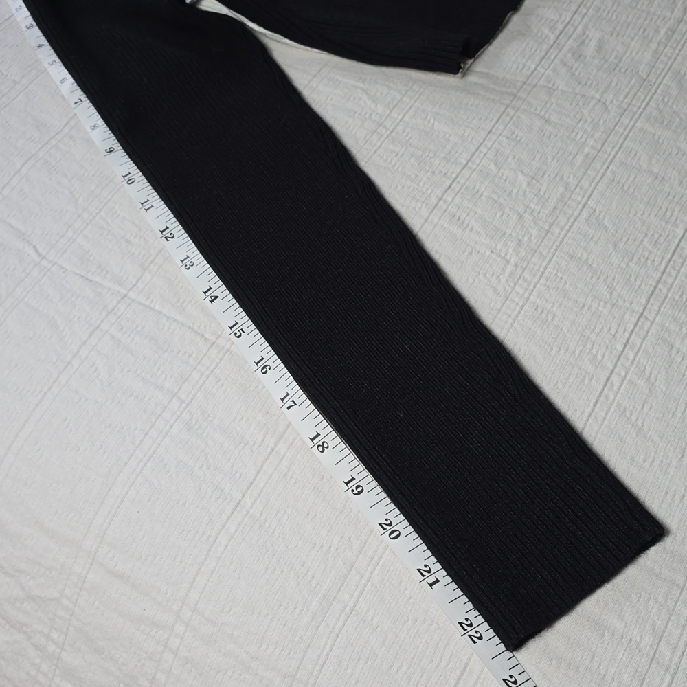 J. ING Black & White Cropped Ribbed Cardigan Women's Size Medium / Large - Picture 6 of 8